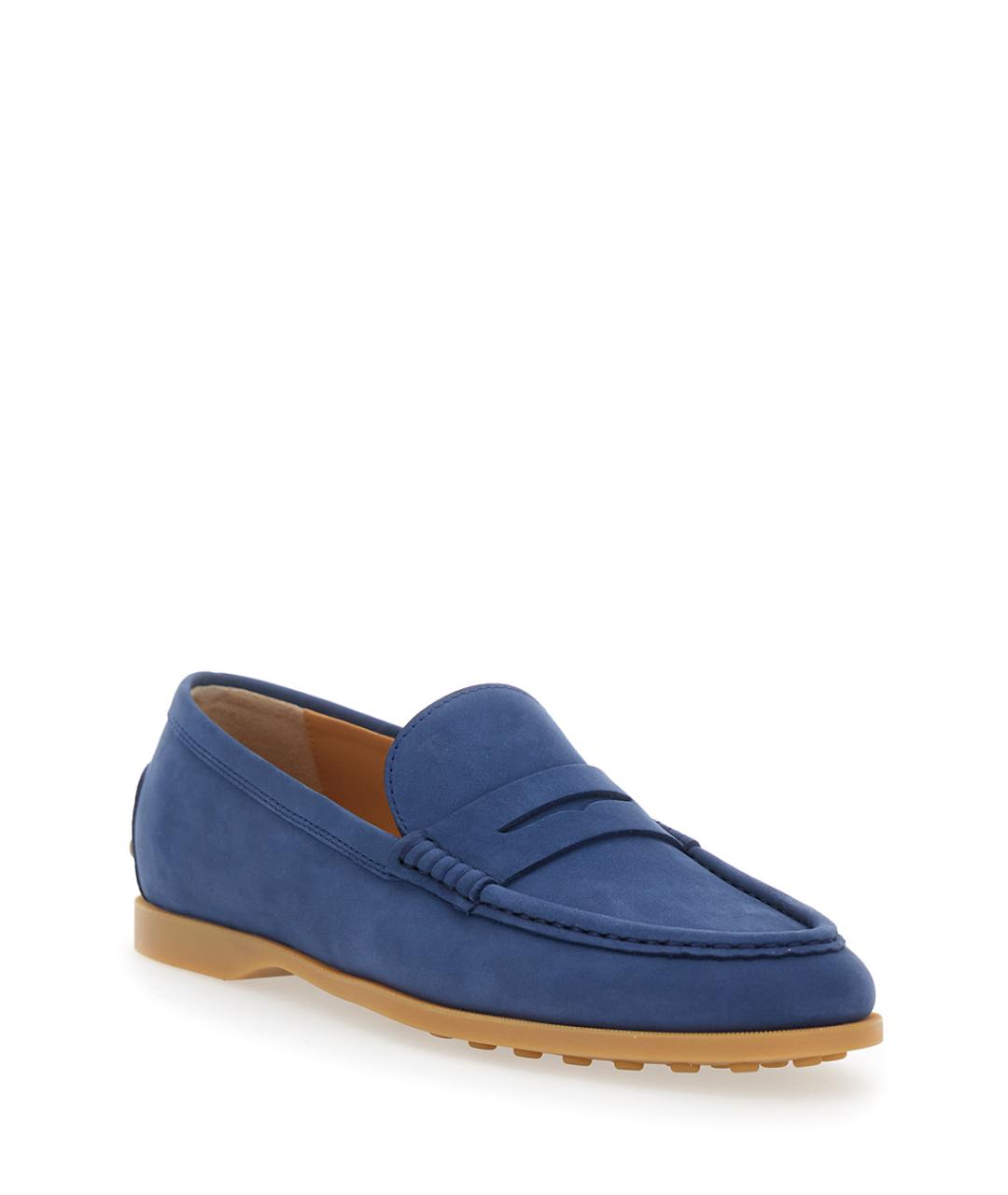 TOD'S Синие кожаные лоферы, фото 2