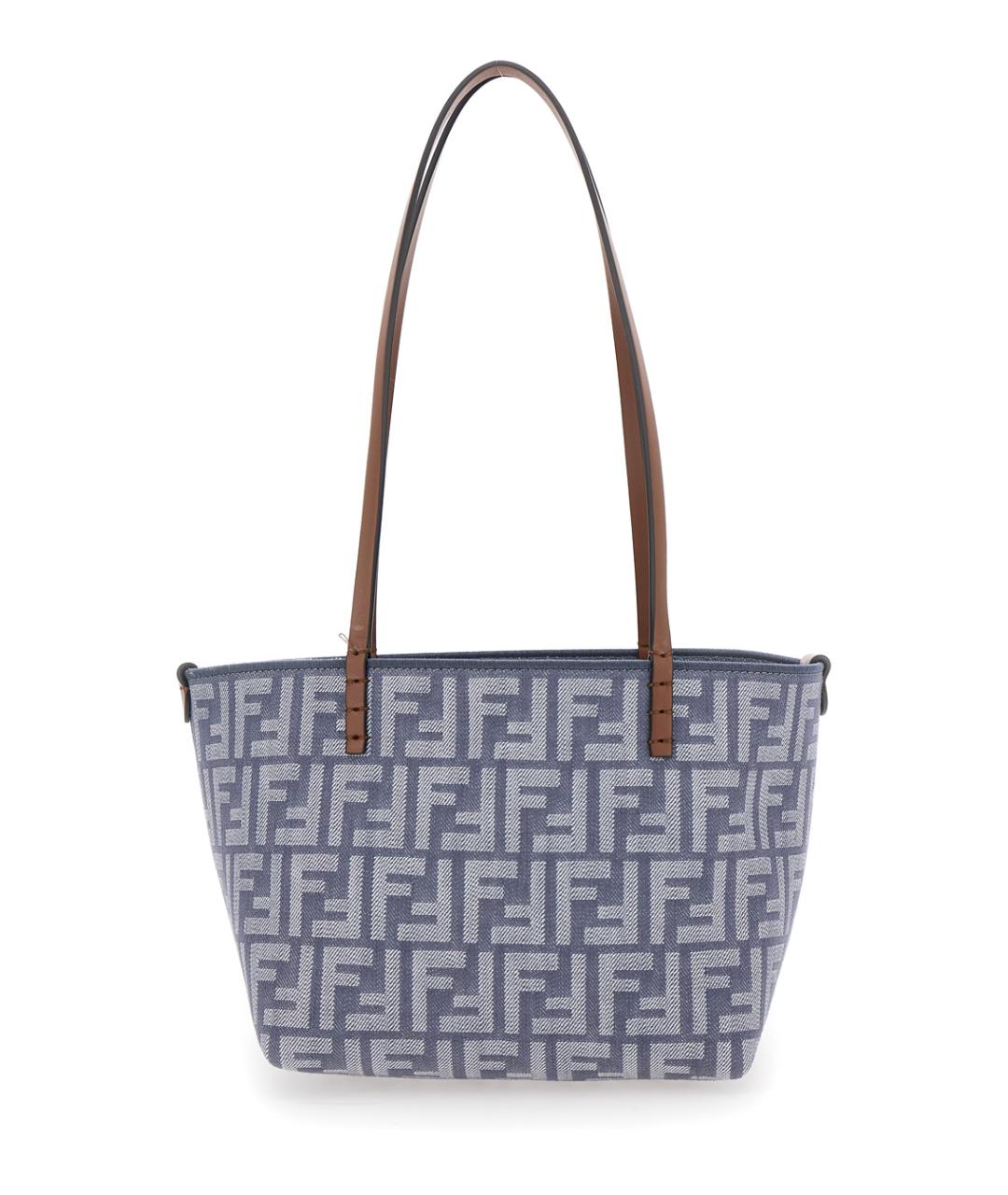 FENDI Синяя хлопковая сумка тоут, фото 1