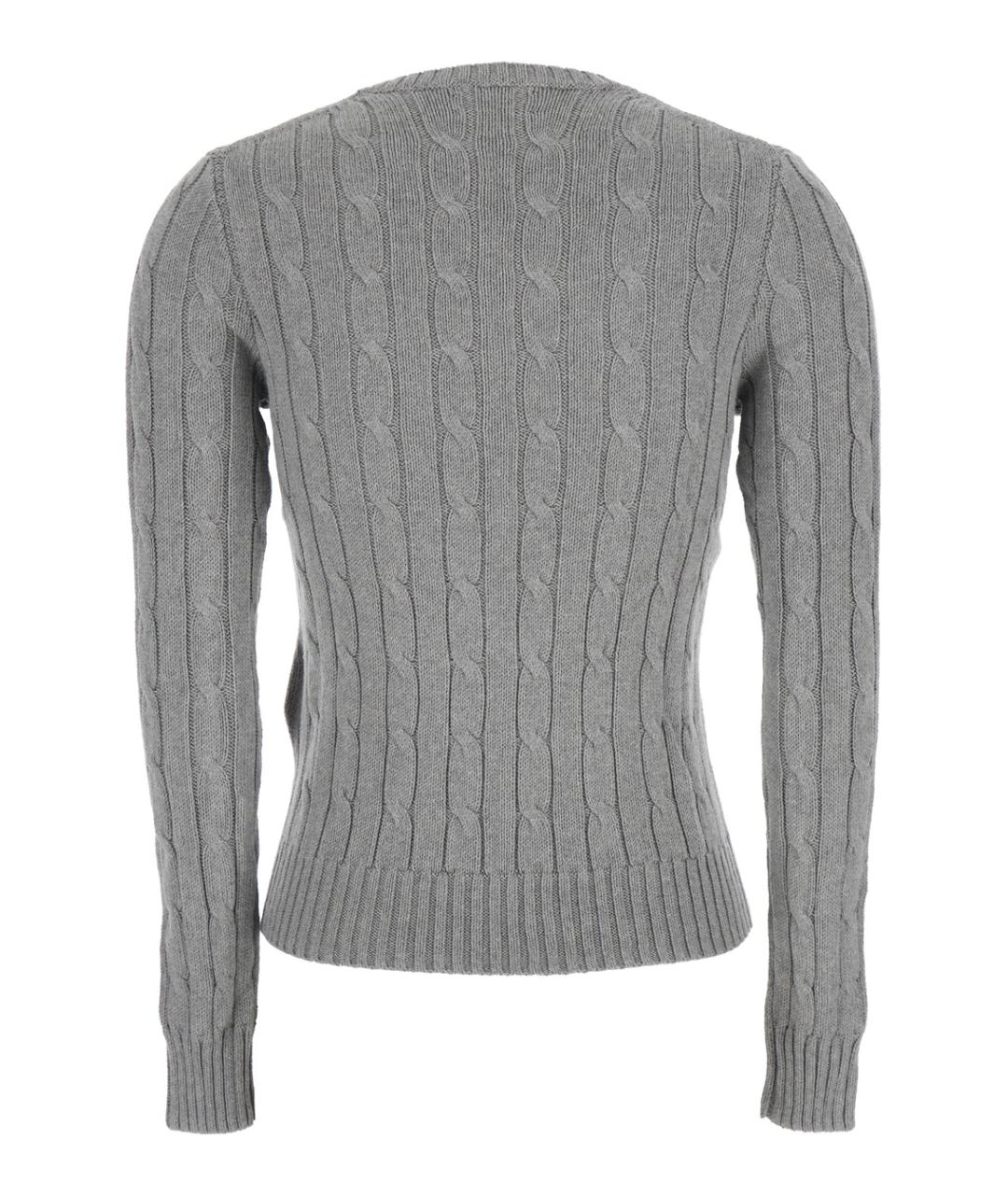 POLO RALPH LAUREN Серый хлопковый джемпер / свитер, фото 2