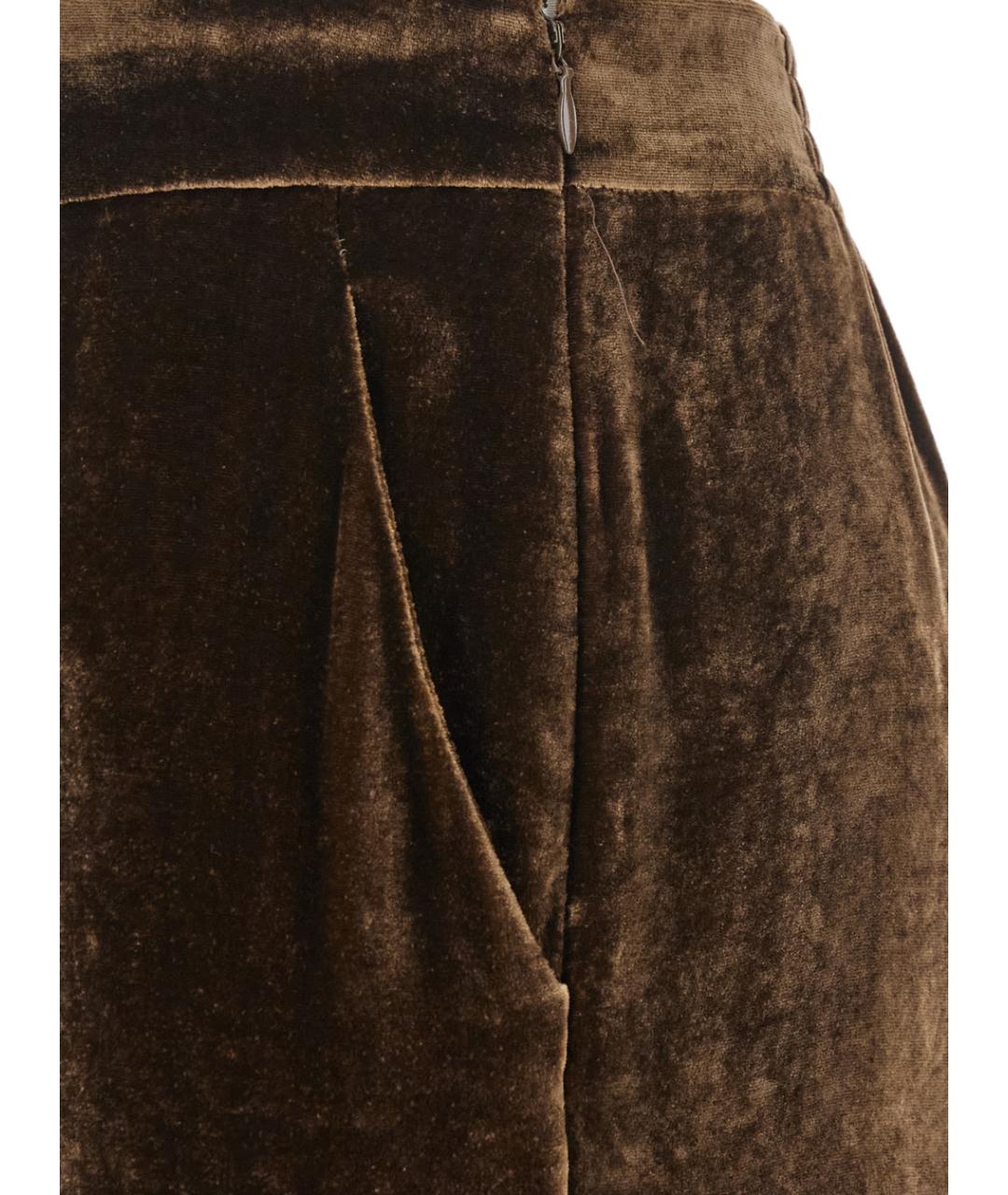 ETRO Коричневые вискозные прямые брюки, фото 3