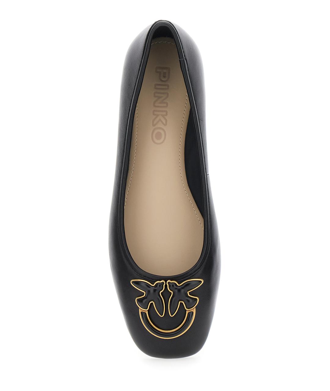 PINKO Черные кожаные балетки, фото 4