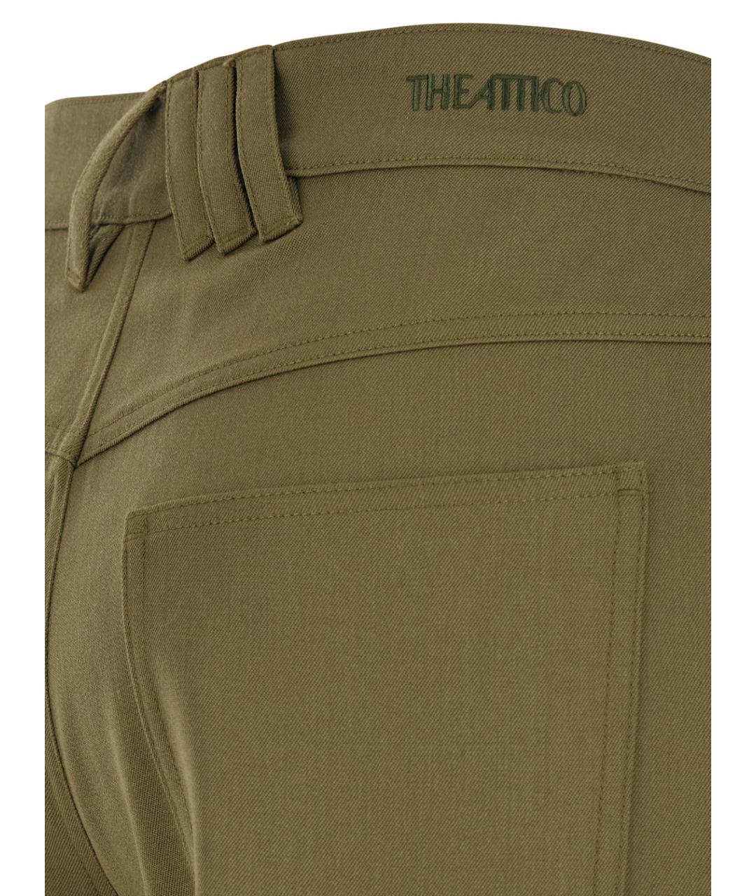 THE ATTICO Зеленые прямые брюки, фото 3