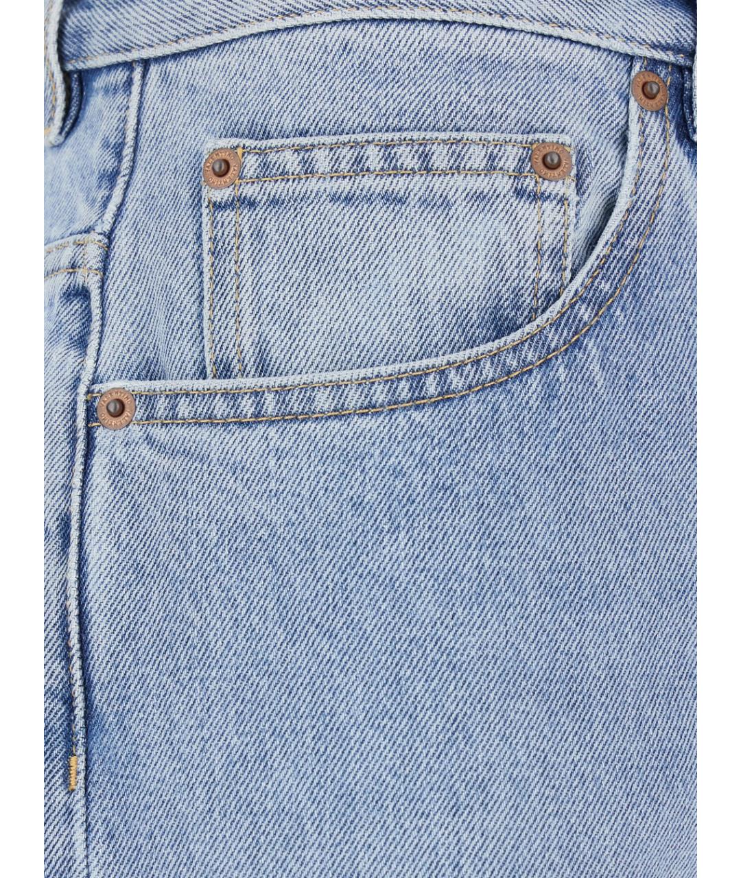 VALENTINO Голубые хлопковые прямые джинсы, фото 3