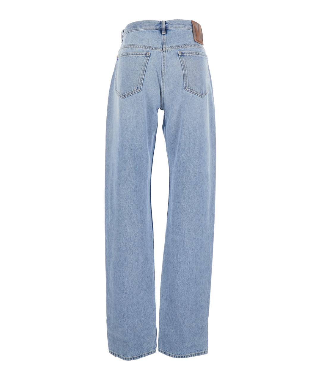 VALENTINO Голубые хлопковые прямые джинсы, фото 2