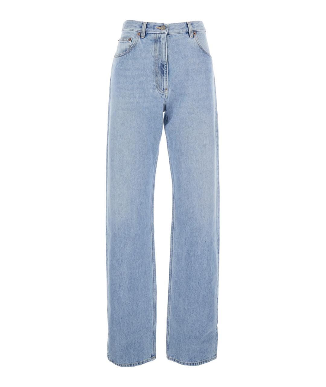 VALENTINO Голубые хлопковые прямые джинсы, фото 1