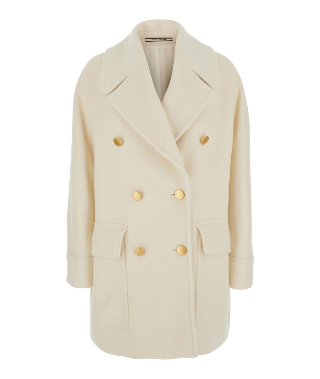 TAGLIATORE Белое шерстяное пальто, фото 1