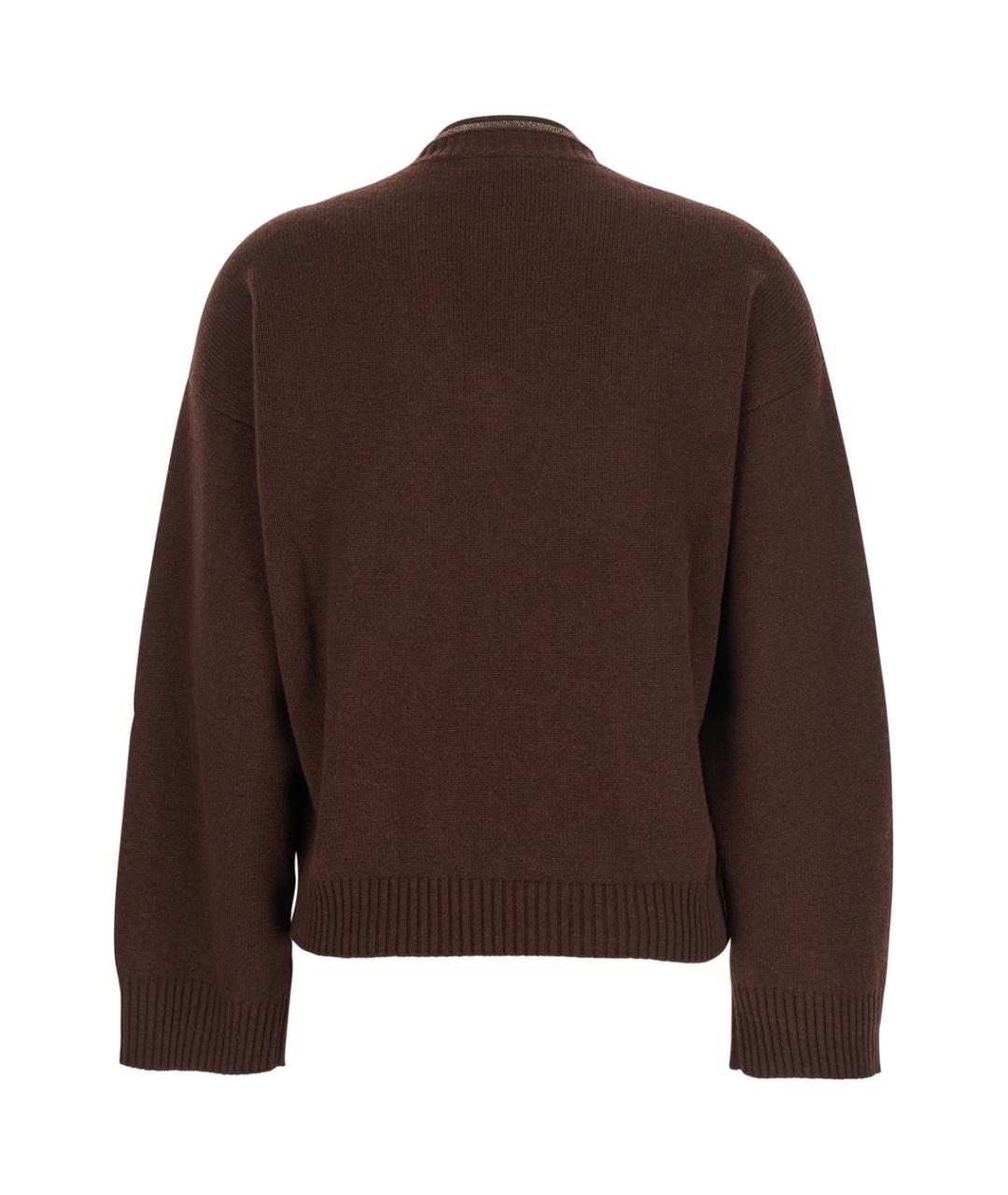 FABIANA FILIPPI Коричневый шерстяной джемпер / свитер, фото 2