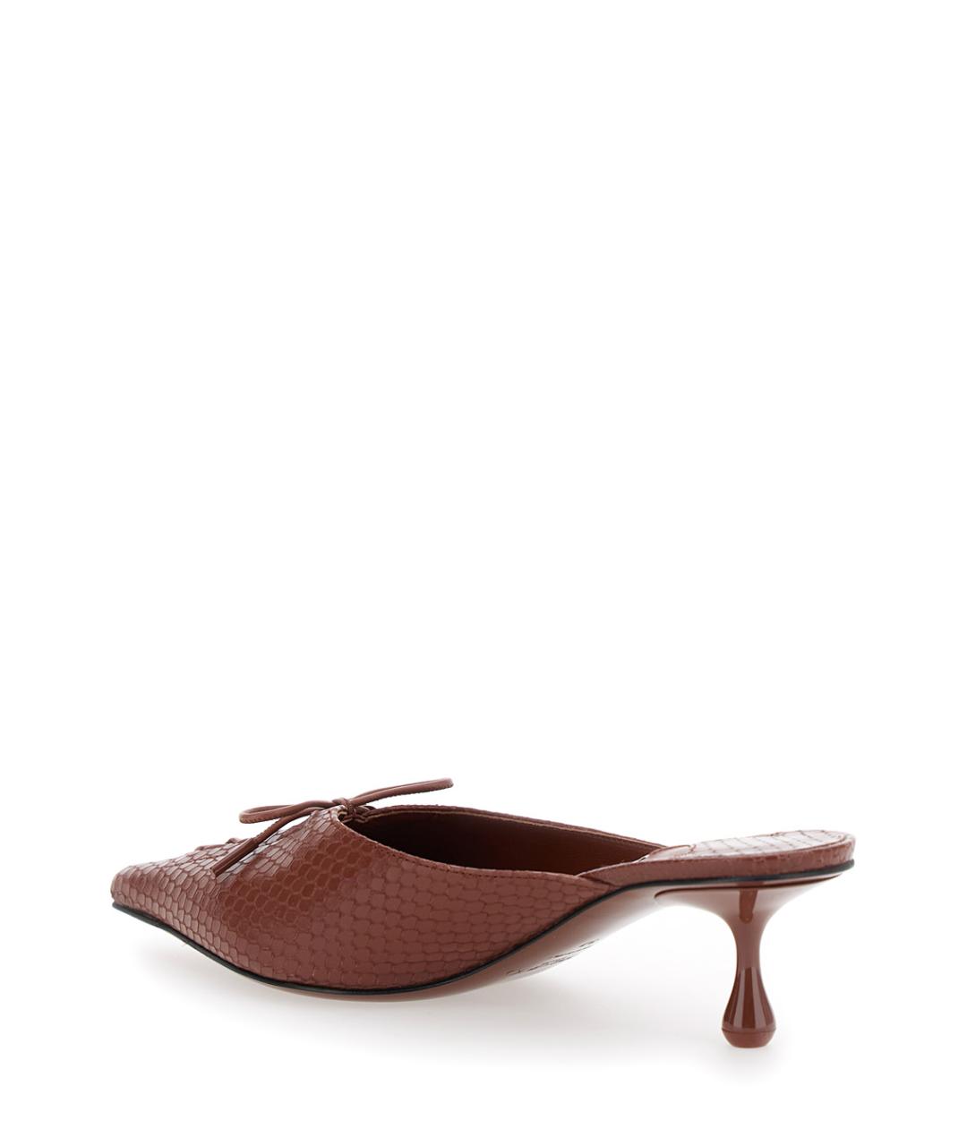JIMMY CHOO Коричневые кожаные мюли, фото 3
