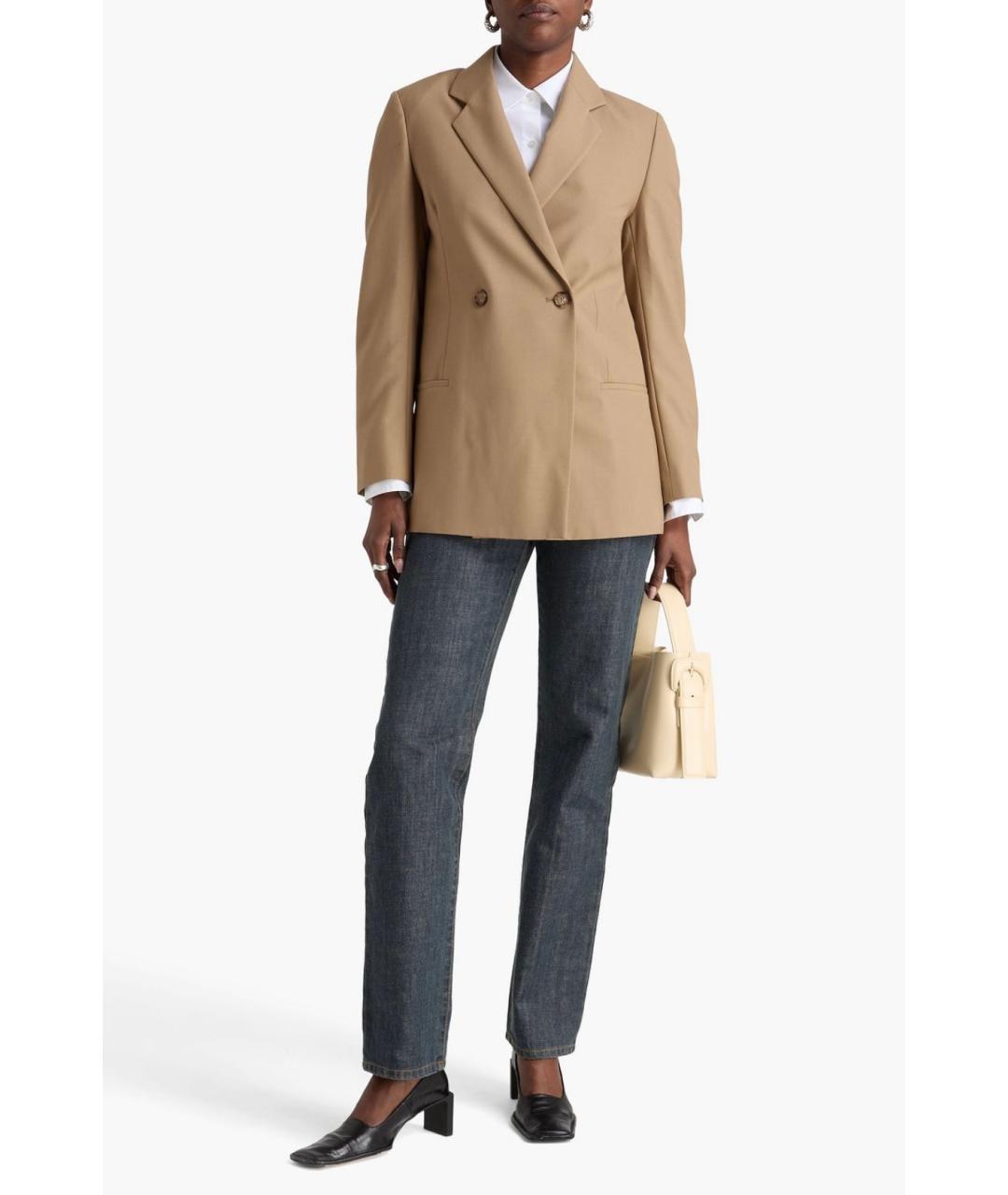 TOTEME Бежевый шерстяной жакет/пиджак, фото 2