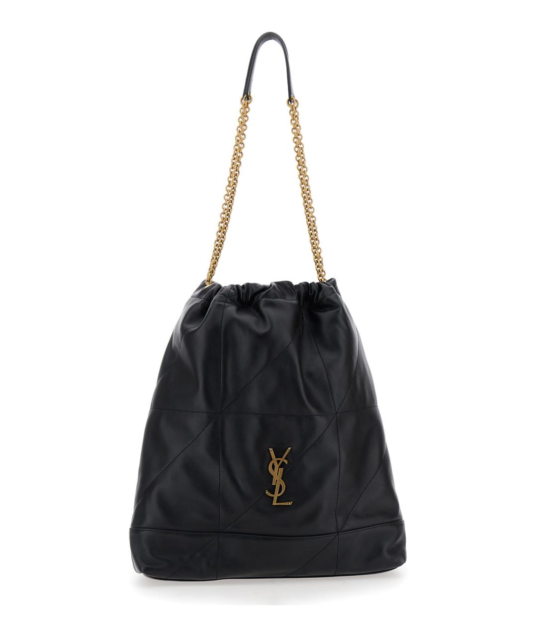 SAINT LAURENT Черная кожаная сумка через плечо, фото 1