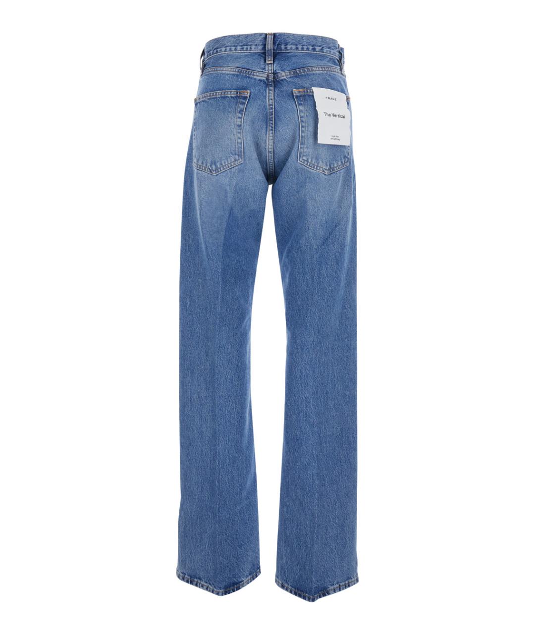 FRAME Синие хлопковые прямые джинсы, фото 2