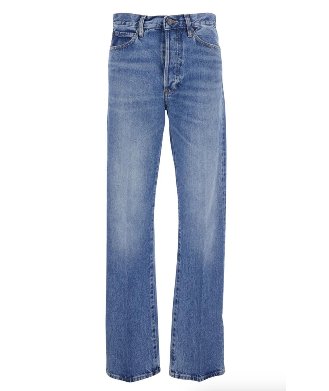 FRAME Синие хлопковые прямые джинсы, фото 1