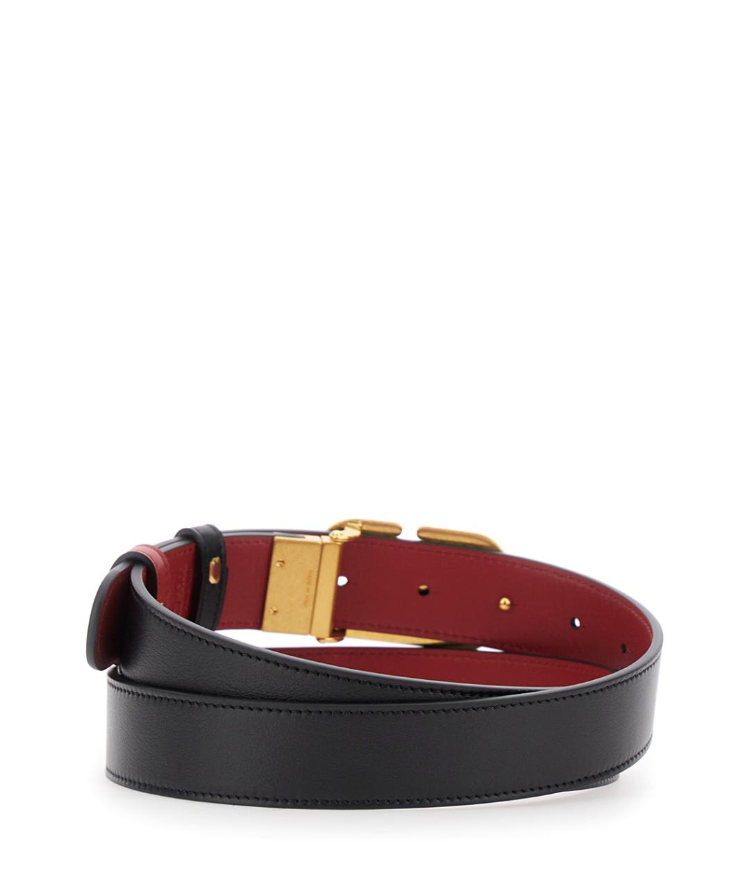 VALENTINO Черный кожаный ремень, фото 2