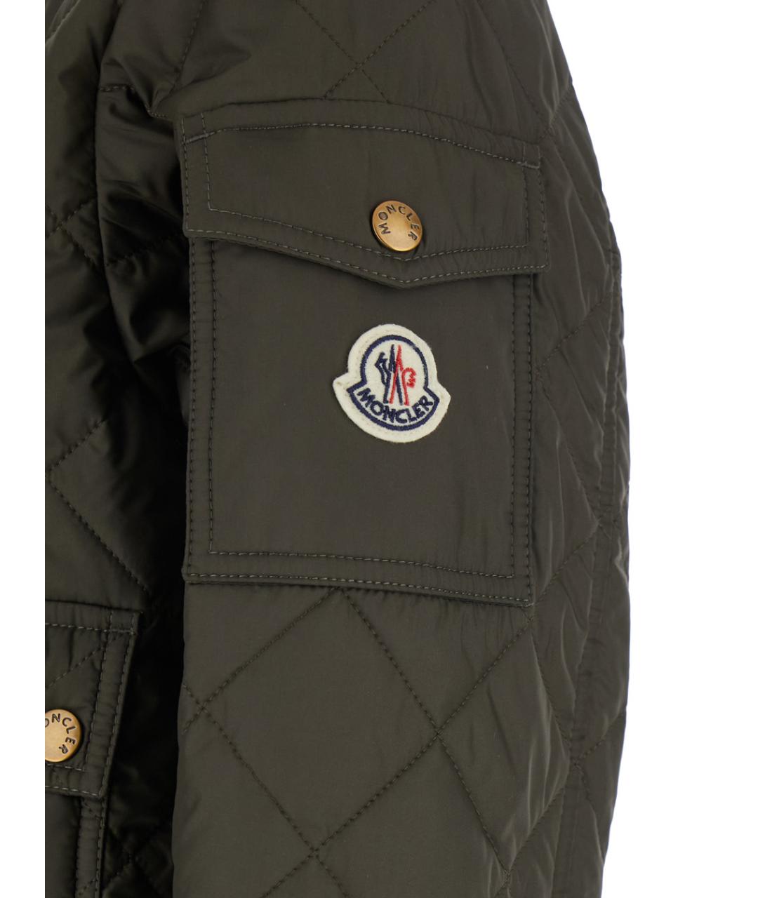 MONCLER Зеленая полиэстеровая куртка, фото 3