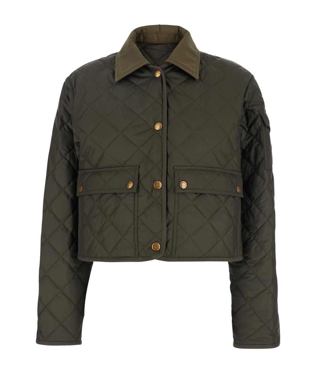 MONCLER Зеленая полиэстеровая куртка, фото 1