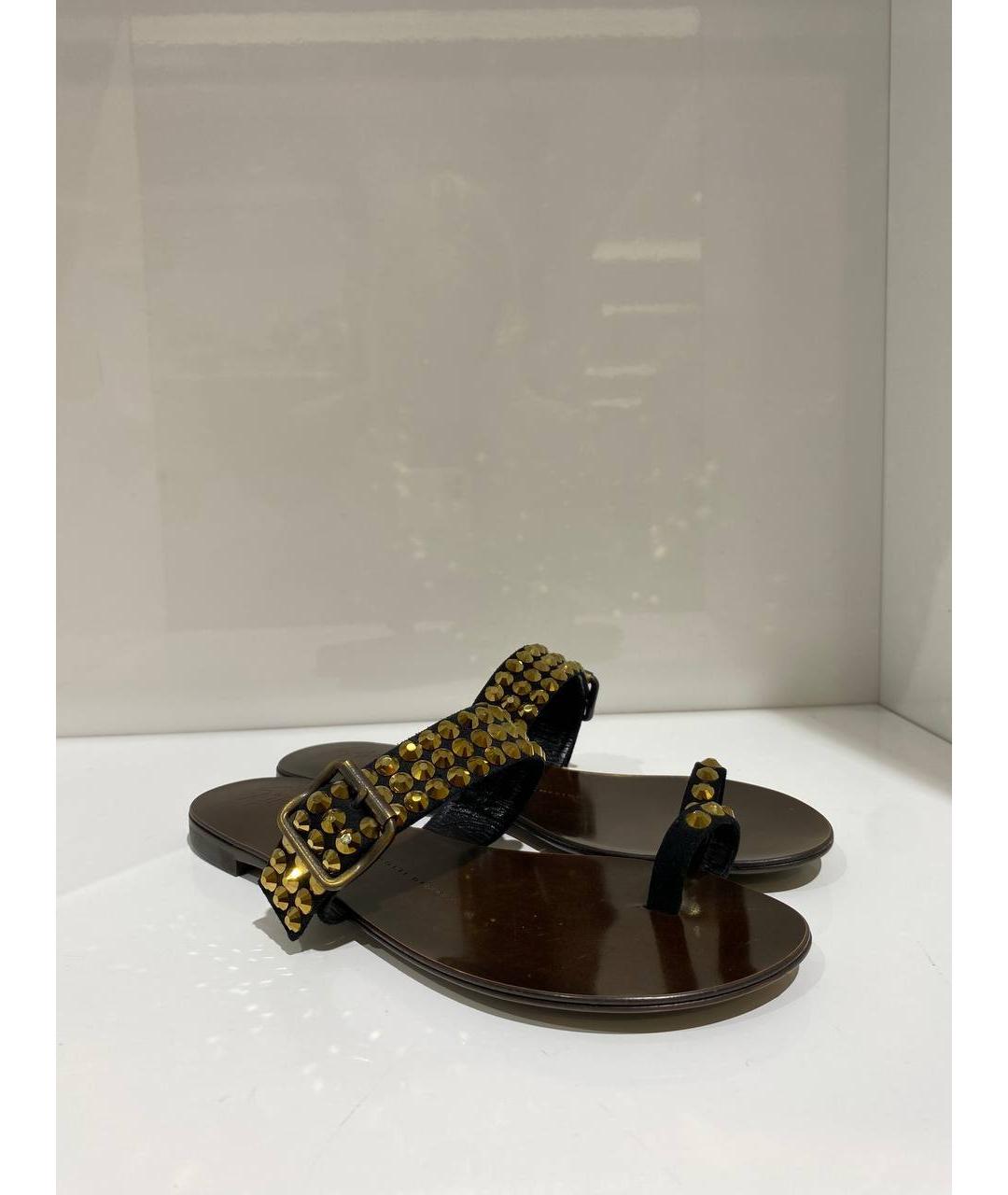 GIUSEPPE ZANOTTI DESIGN Коричневые кожаные сабо, фото 2