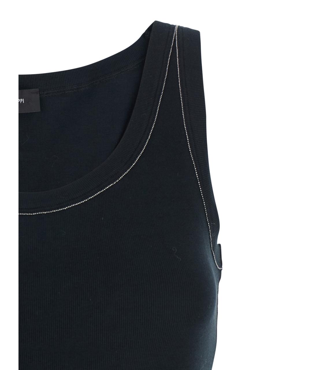 FABIANA FILIPPI Черная хлопковая майка, фото 3