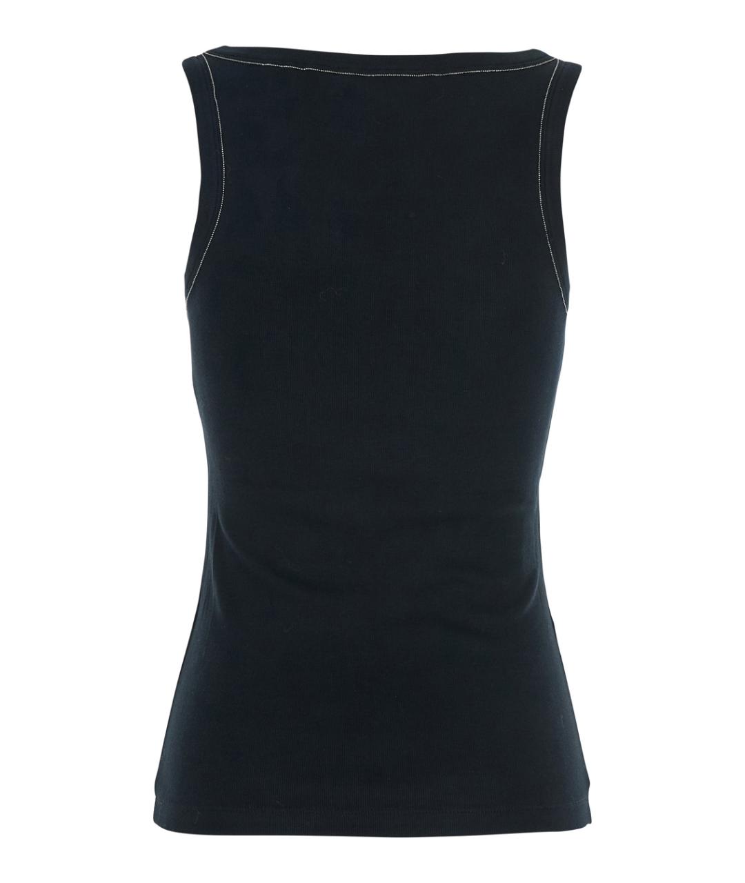 FABIANA FILIPPI Черная хлопковая майка, фото 2