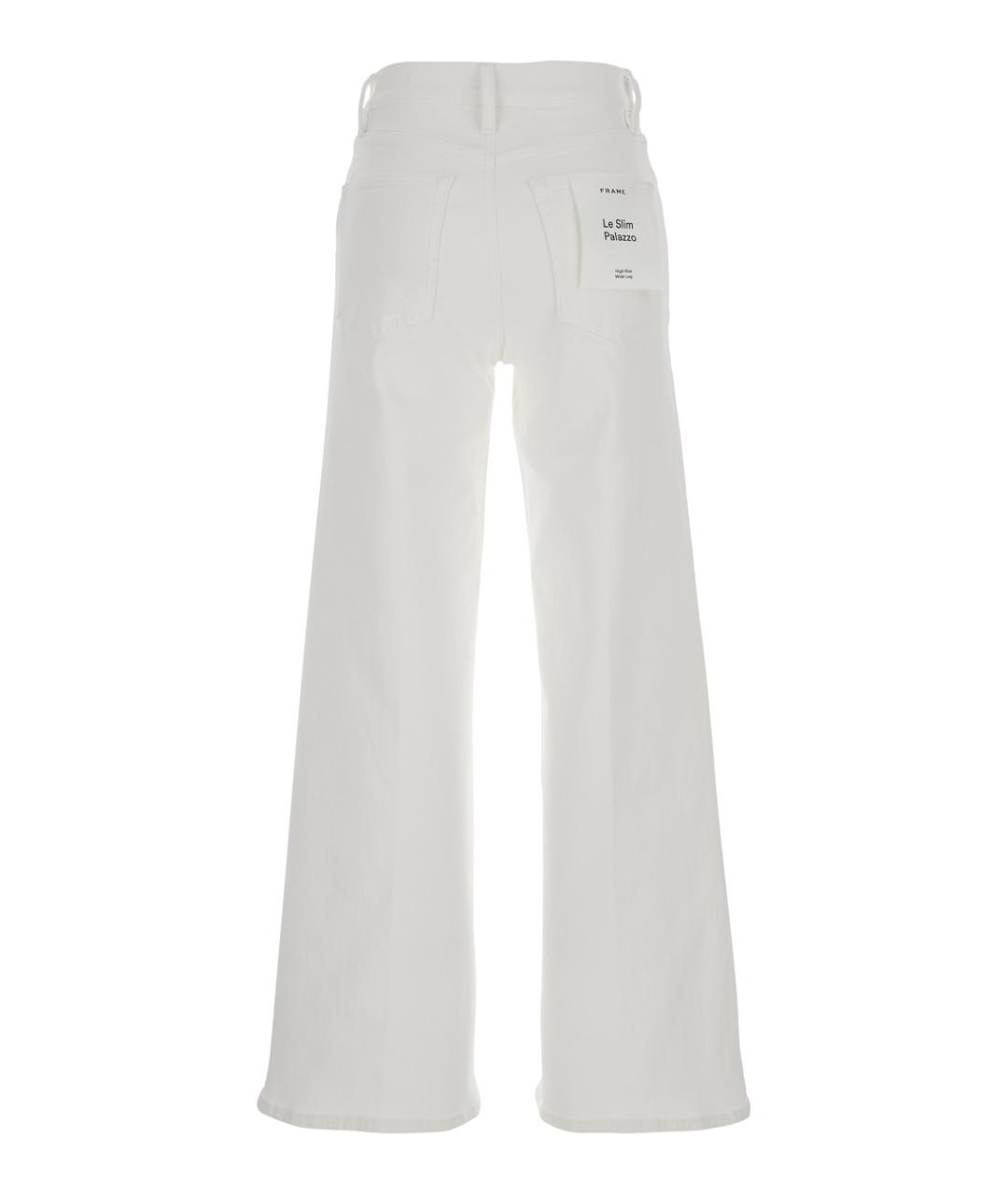 FRAME Белые хлопковые джинсы клеш, фото 2