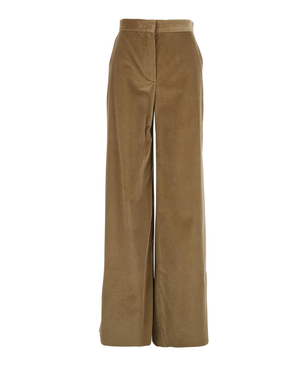 MAX MARA STUDIO Бежевые хлопковые прямые брюки, фото 1