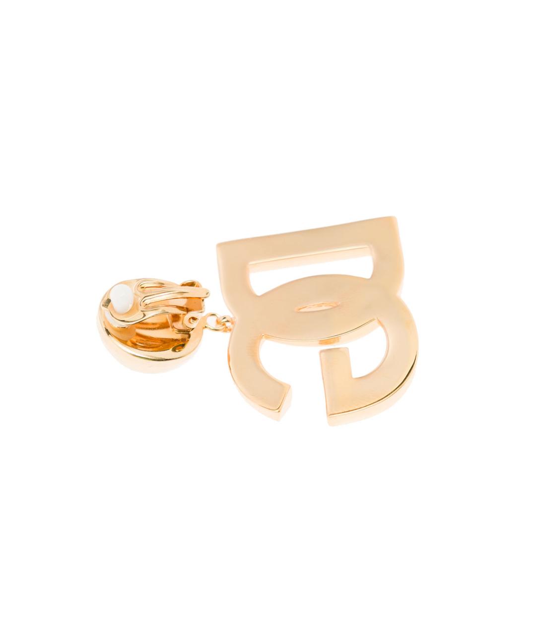 DOLCE&GABBANA Золотые металлические серьги, фото 2