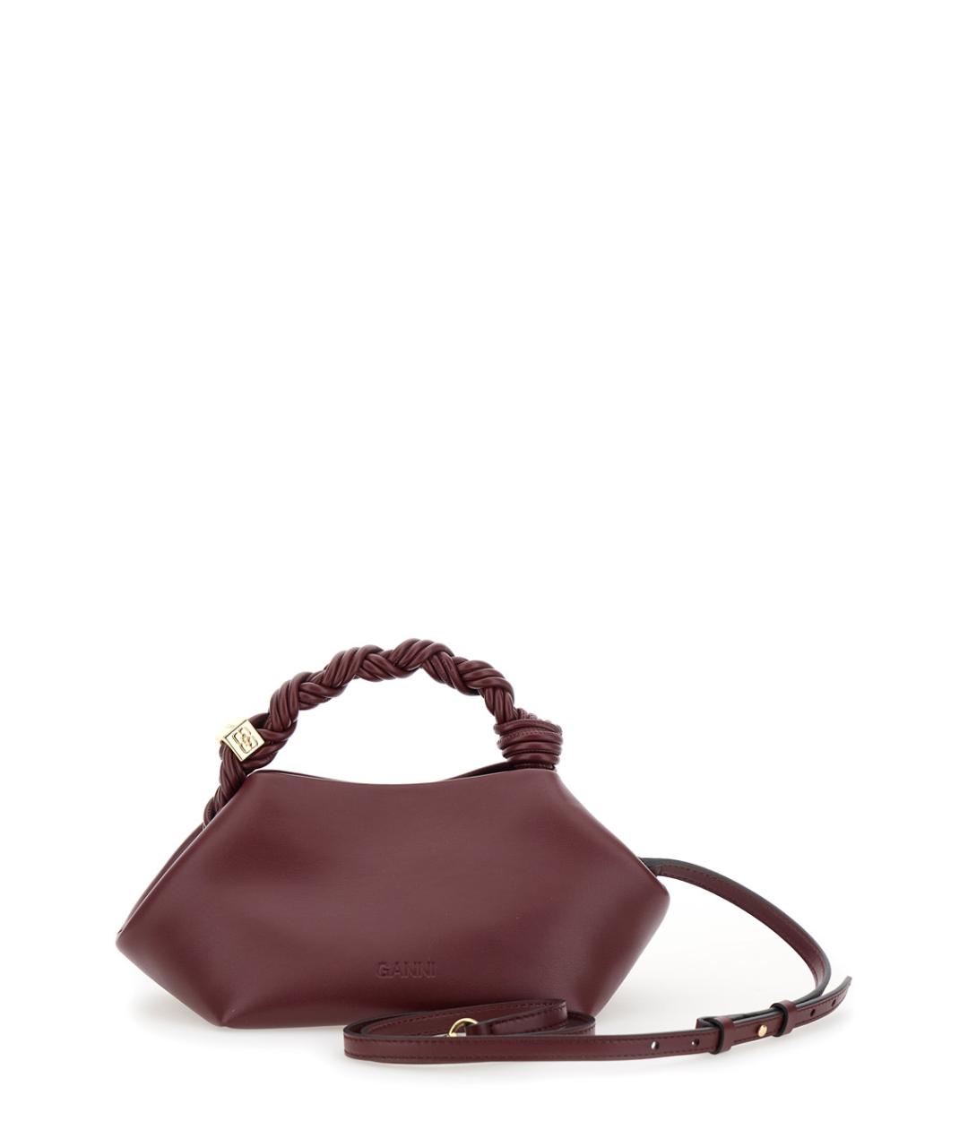 GANNI Бордовая сумка с короткими ручками, фото 2