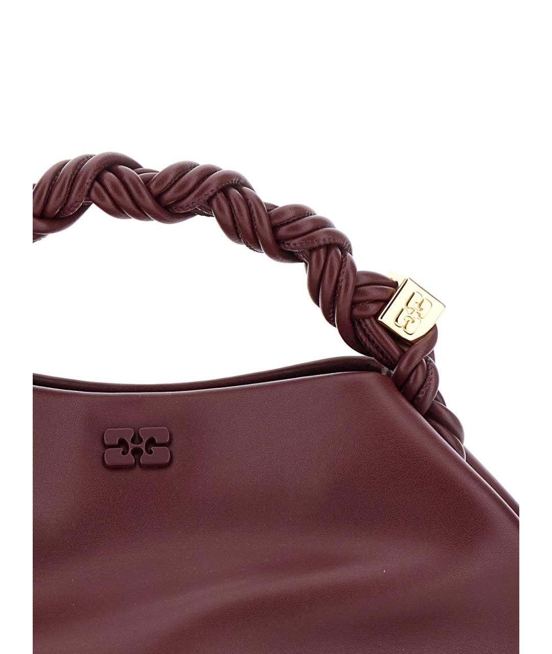GANNI Бордовая сумка с короткими ручками, фото 3
