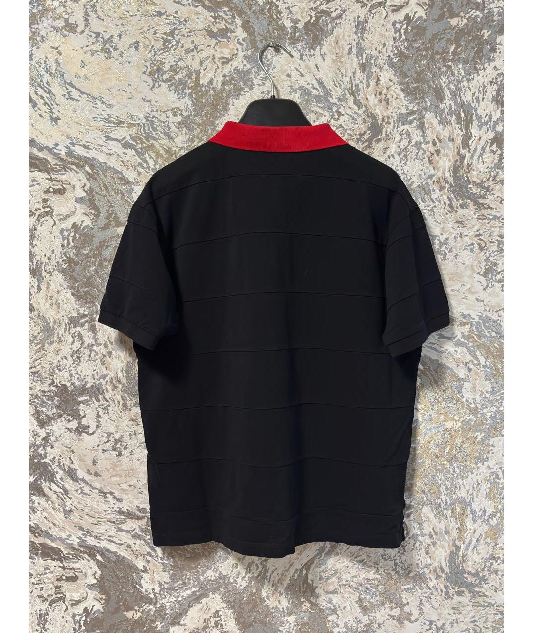 PRADA Черное хлопковое поло с коротким рукавом, фото 4