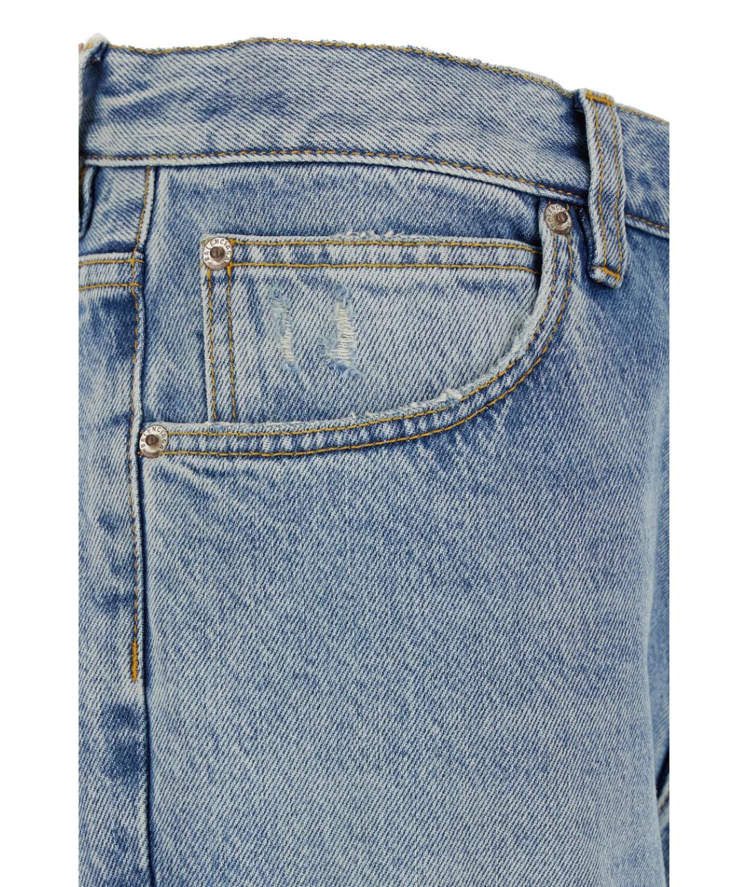 BALENCIAGA Голубые хлопковые джинсы клеш, фото 3