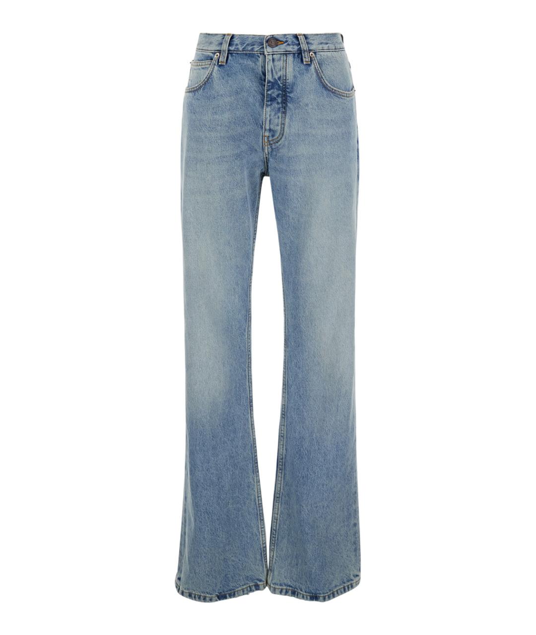 BALENCIAGA Голубые хлопковые джинсы клеш, фото 1