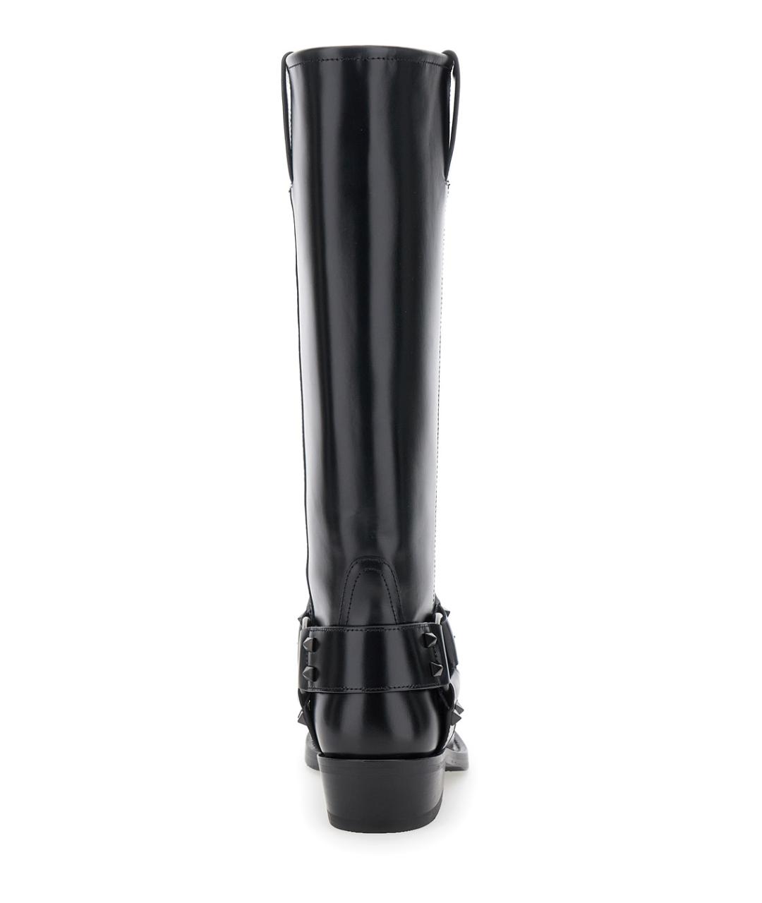 VALENTINO Черные кожаные сапоги, фото 4