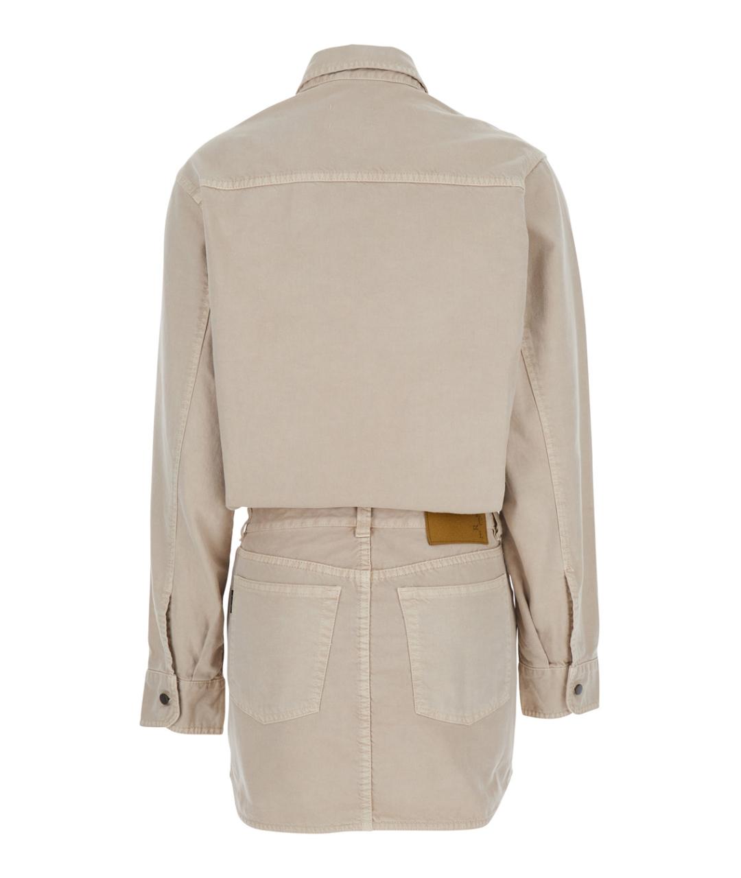 HAIKURE Бежевое хлопковое повседневное платье, фото 2