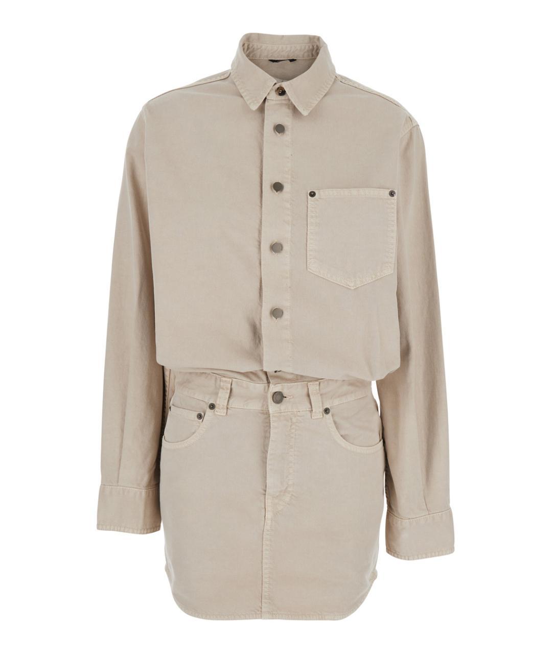 HAIKURE Бежевое хлопковое повседневное платье, фото 1