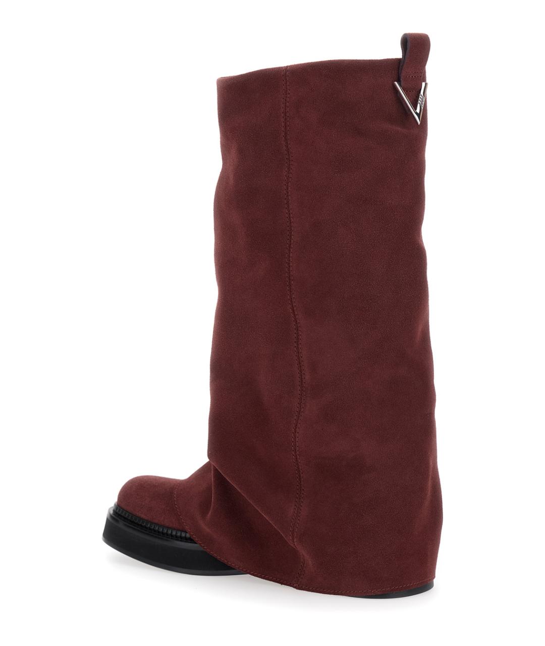 THE ATTICO Бордовые замшевые ботинки, фото 3
