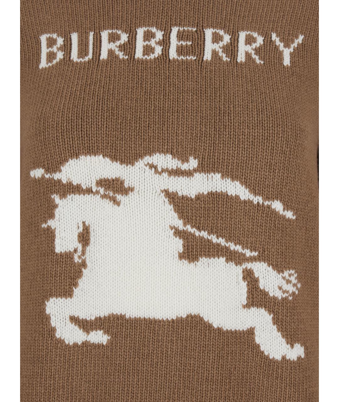 BURBERRY Бежевый шерстяной джемпер / свитер, фото 3
