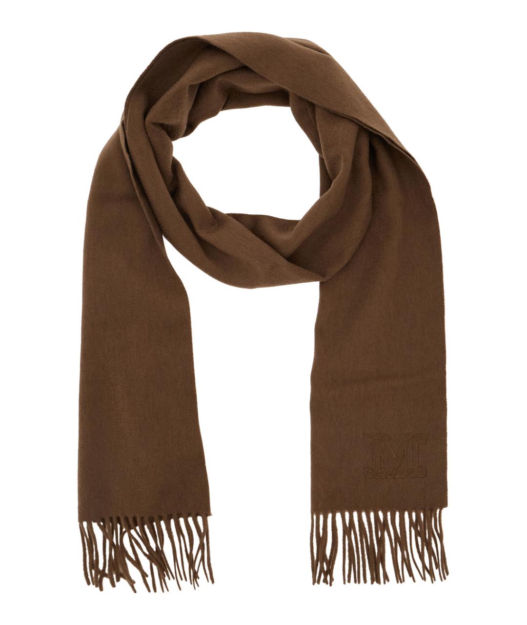 MAX MARA Коричневый кашемировый шарф, фото 2