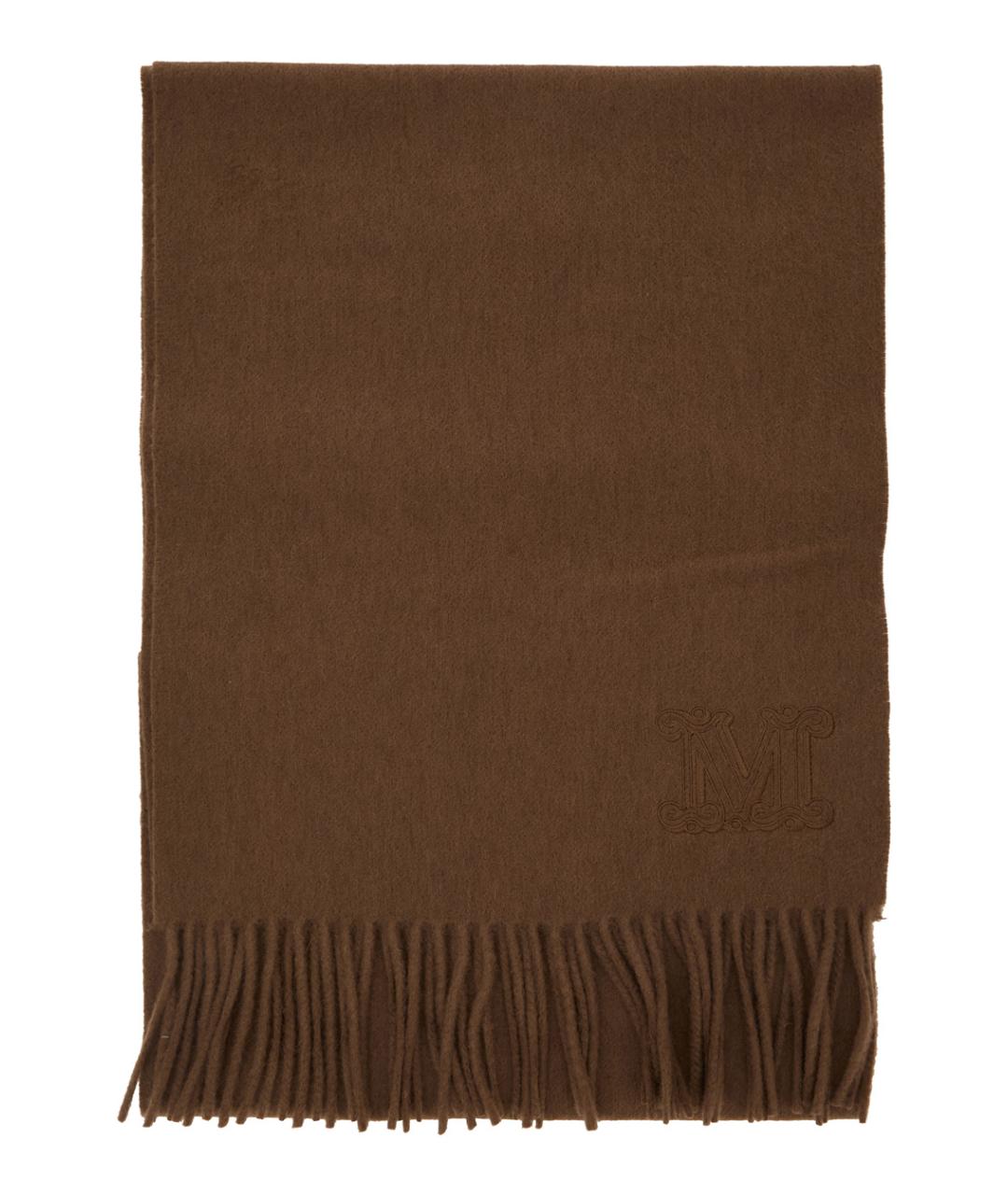 MAX MARA Коричневый кашемировый шарф, фото 1