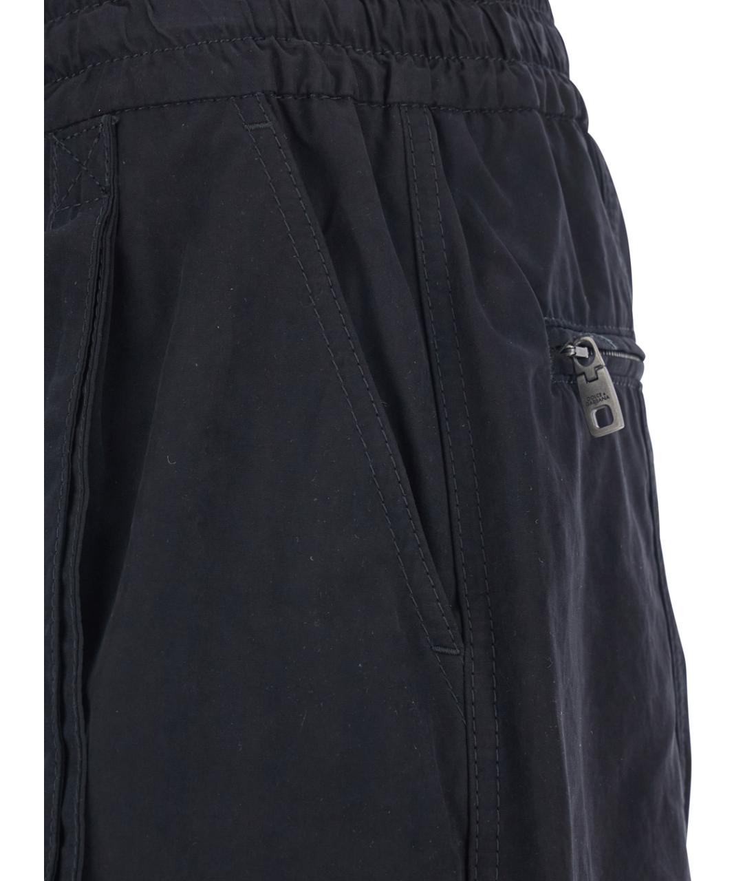 DOLCE&GABBANA Черные хлопковые брюки широкие, фото 3