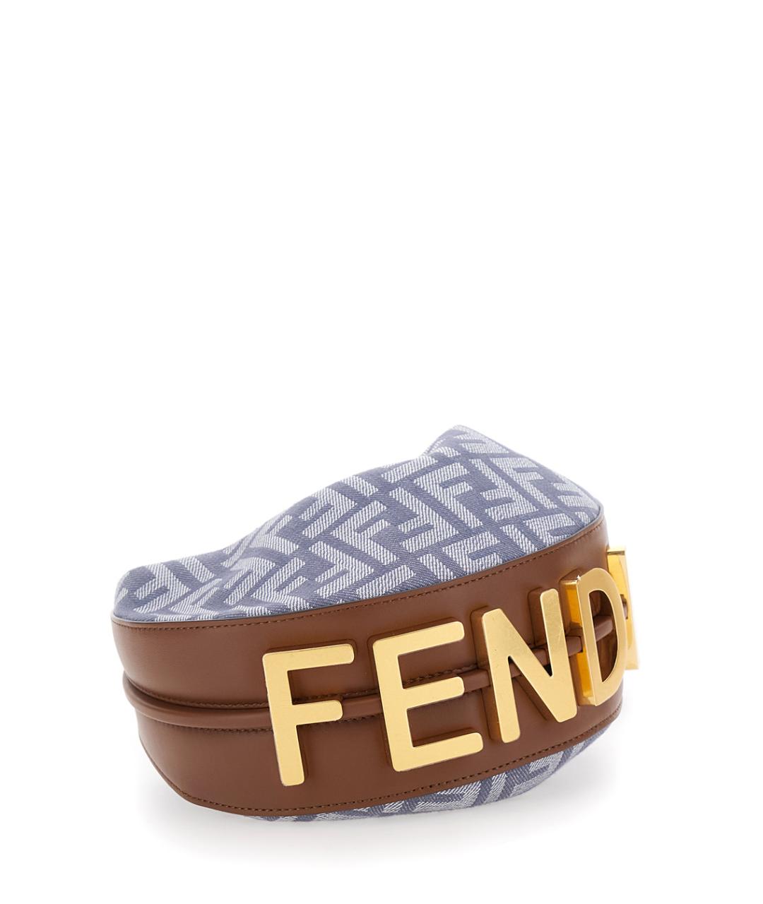 FENDI Синяя хлопковая сумка тоут, фото 3