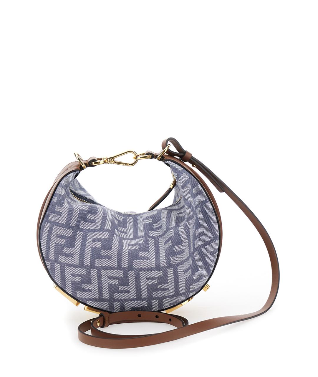 FENDI Синяя хлопковая сумка тоут, фото 2