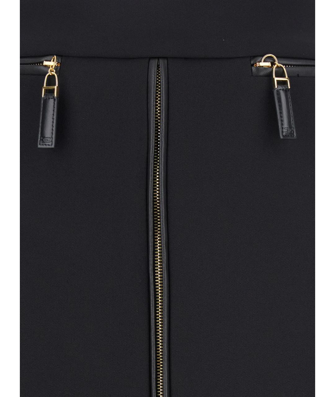 ELISABETTA FRANCHI Черная полиэстеровая юбка миди, фото 3