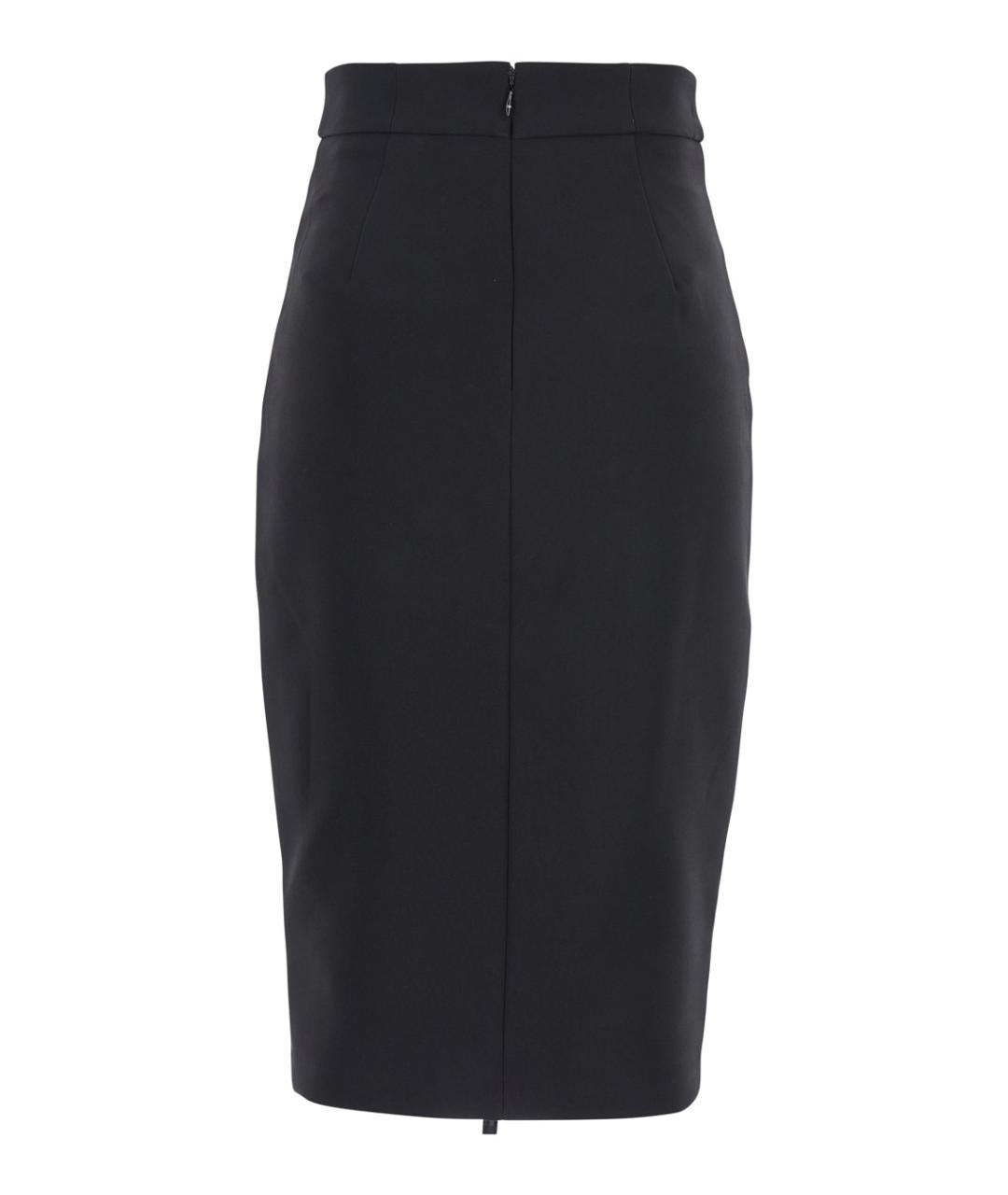 ELISABETTA FRANCHI Черная полиэстеровая юбка миди, фото 2