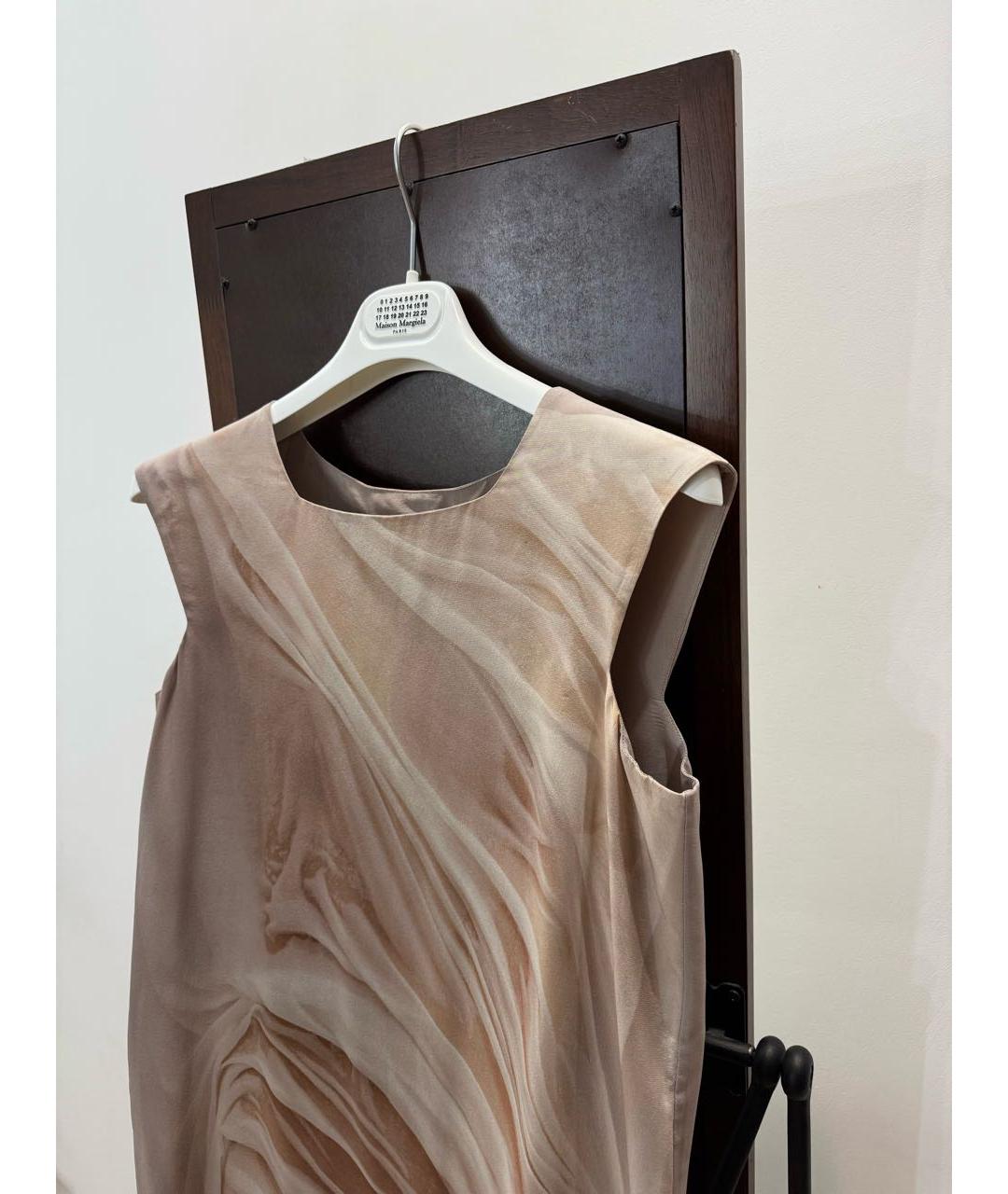 MAISON MARGIELA Бежевое шелковое коктейльное платье, фото 2