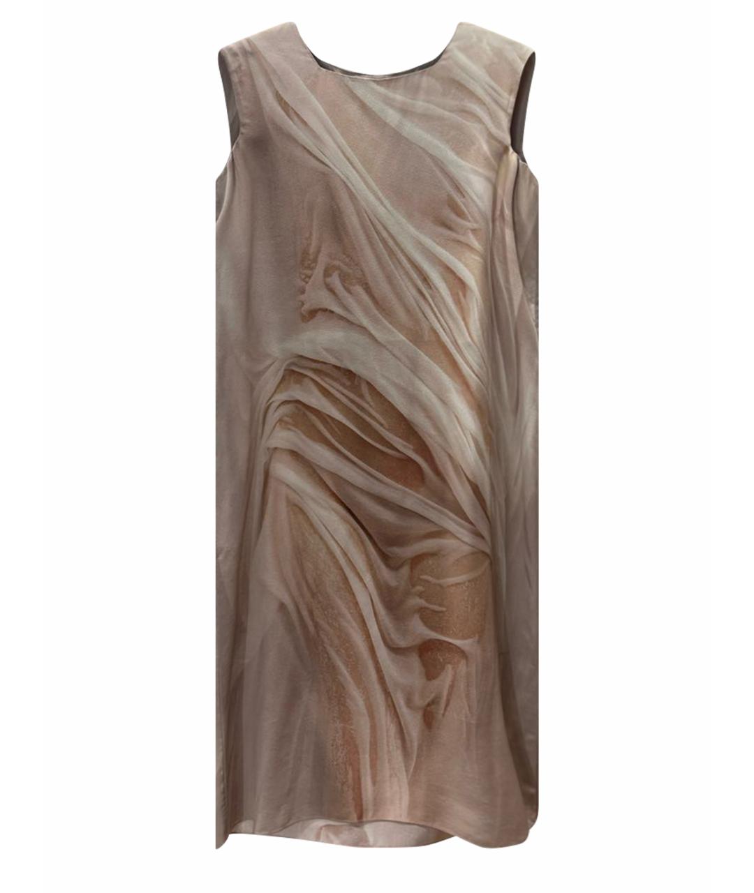 MAISON MARGIELA Бежевое шелковое коктейльное платье, фото 1
