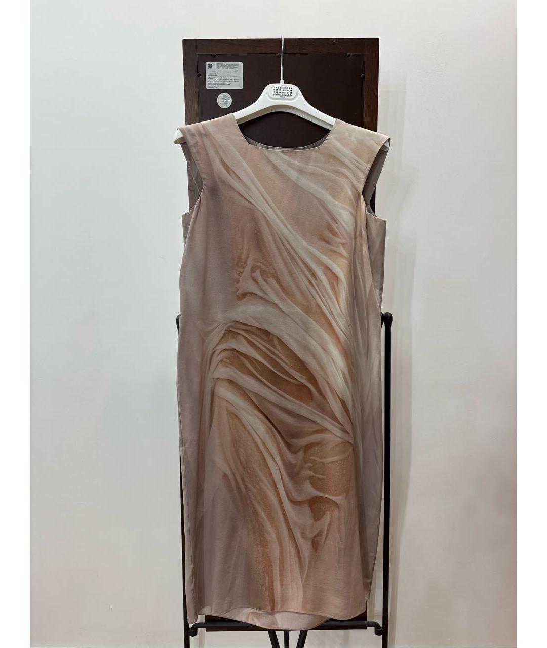 MAISON MARGIELA Бежевое шелковое коктейльное платье, фото 3