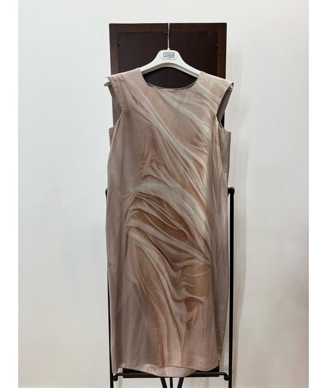 MAISON MARGIELA Бежевое шелковое коктейльное платье, фото 4
