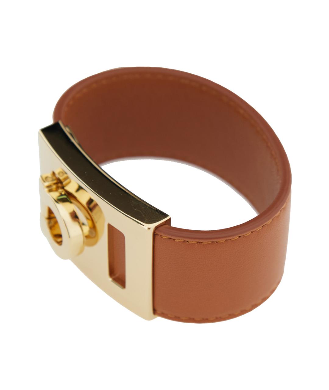 FERRAGAMO Коричневый кожаный браслет, фото 2