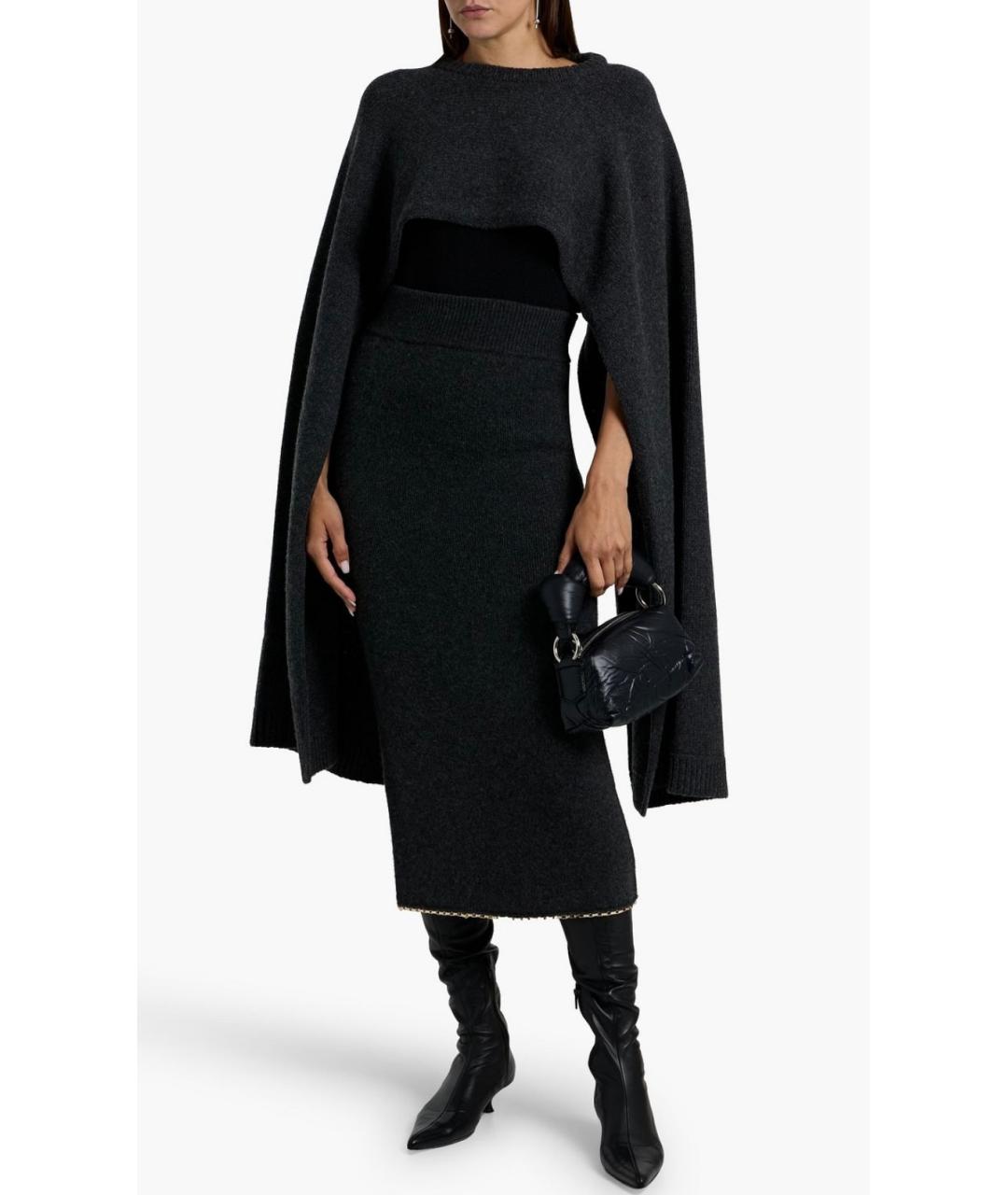 TOTEME Серая хлопковая юбка миди, фото 2