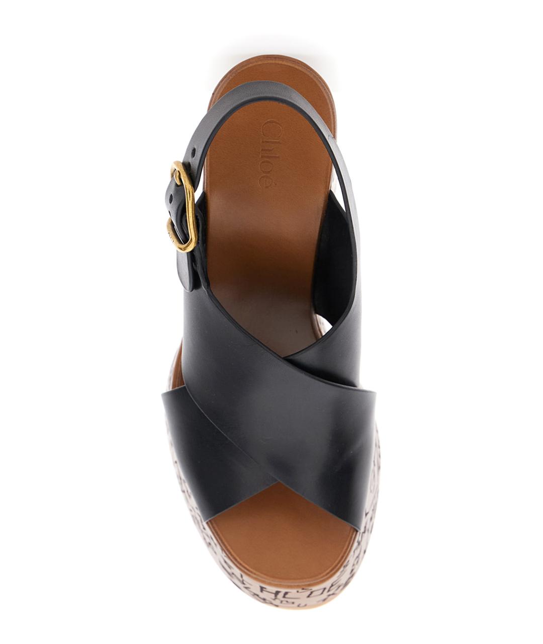 CHLOE Черные кожаные босоножки, фото 4