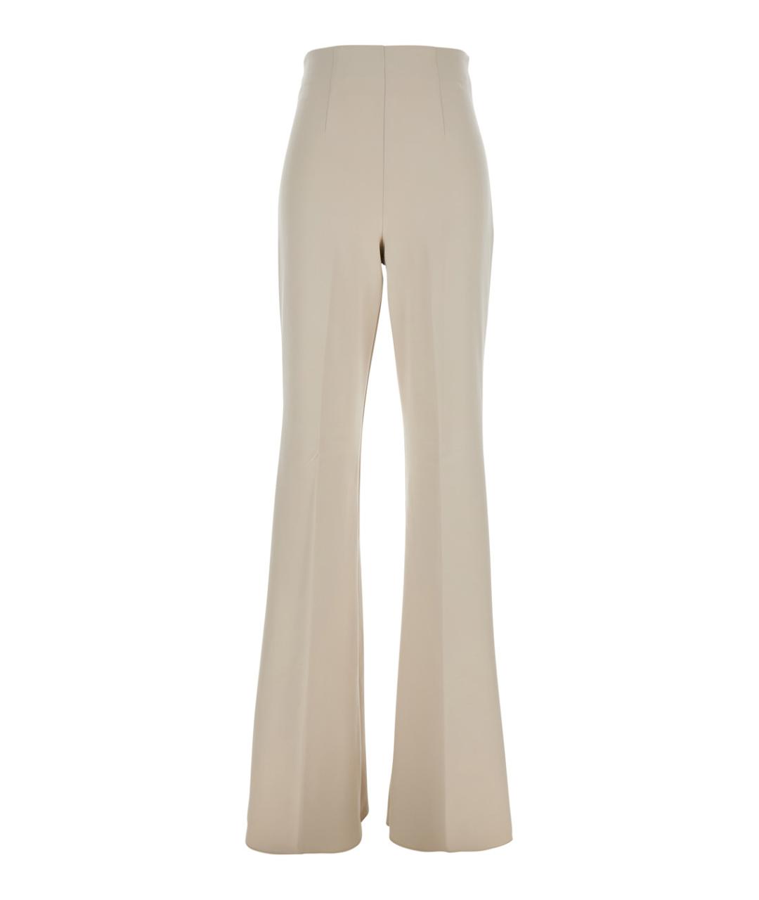 SPORTMAX Бежевые полиамидовые прямые брюки, фото 1